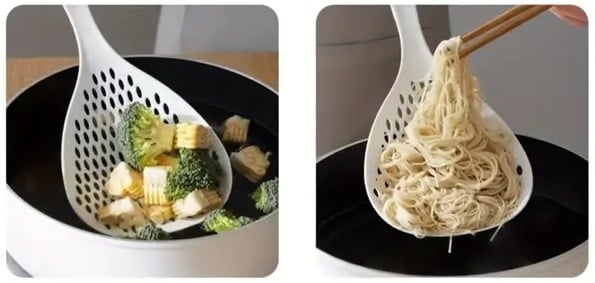 "New" White Durable & Heat Resistant Mesh Colander for Draining & Serving 11