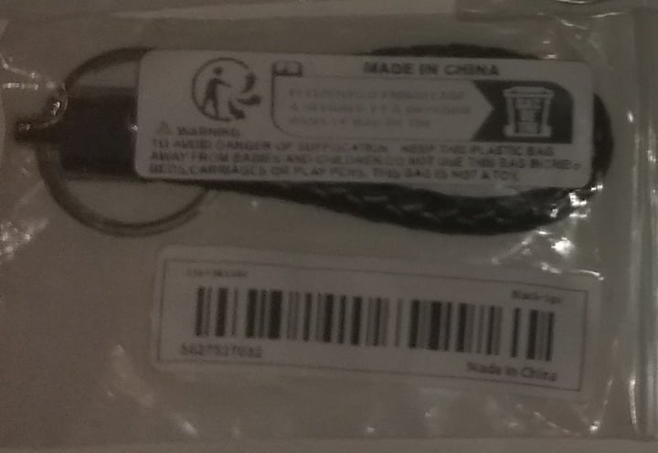 "New" Black Faux Braided Rope Keychain 18