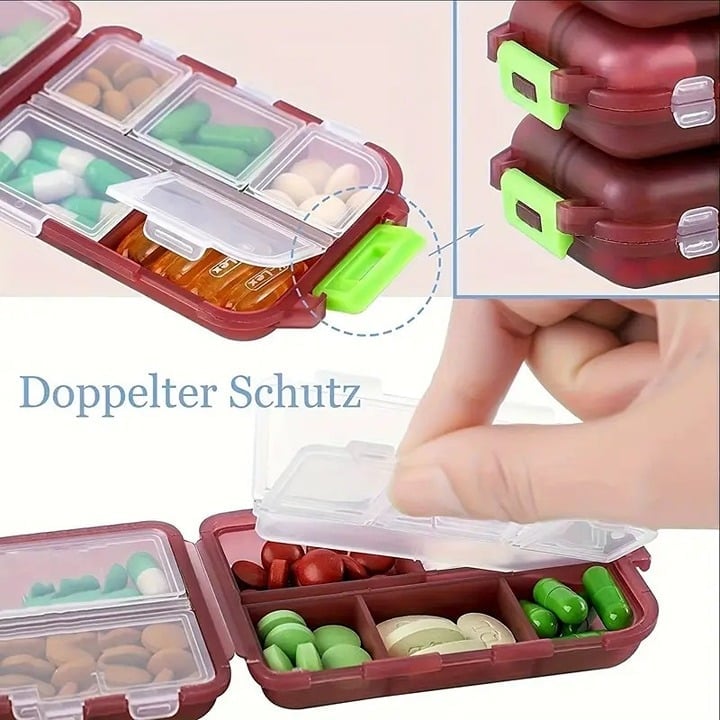 "New" Portable Small Weekly Travel Pill Organizer 20