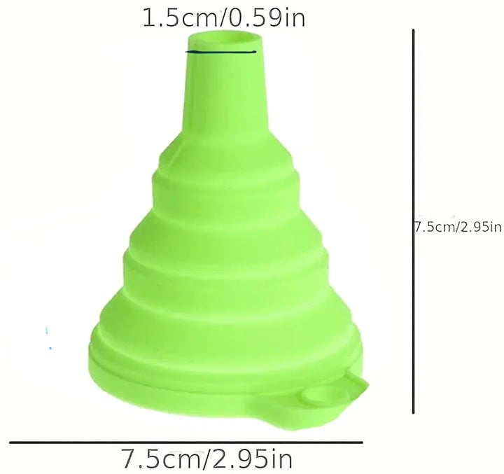 "New" (3 Pack) Foldable Silicone Funnel Suitable for Kitchen Supplies 20