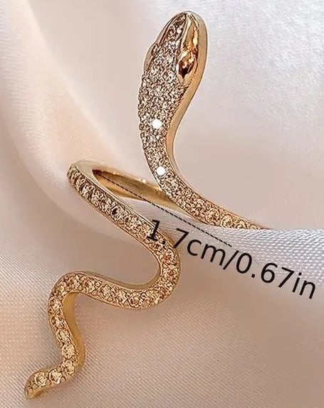 "New" Chic Snake Wrap Ring with Paved Shining Zircon - Trendy Jewelry 16