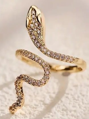 "New" Chic Snake Wrap Ring with Paved Shining Zircon - Trendy Jewelry 16