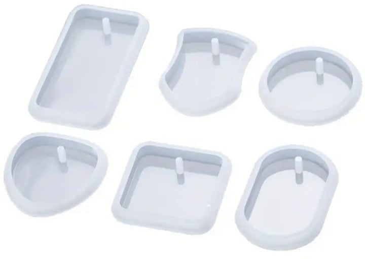"New" 6Pc DIY Keychain Pendant Silicone Mold Set 14