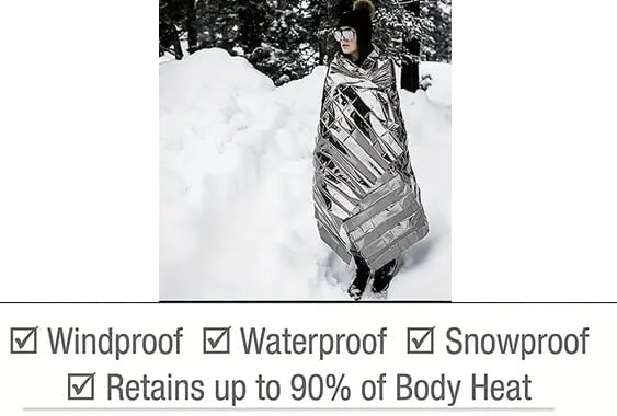 "New" Emergency Polyester Thermal Film Outdoor/Survival Blanket 19