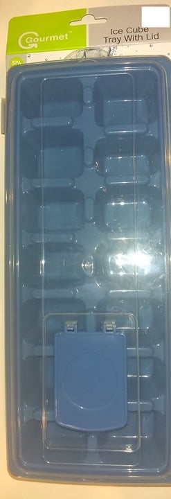 "New" Blue Ice Cube Tray with Lid 11