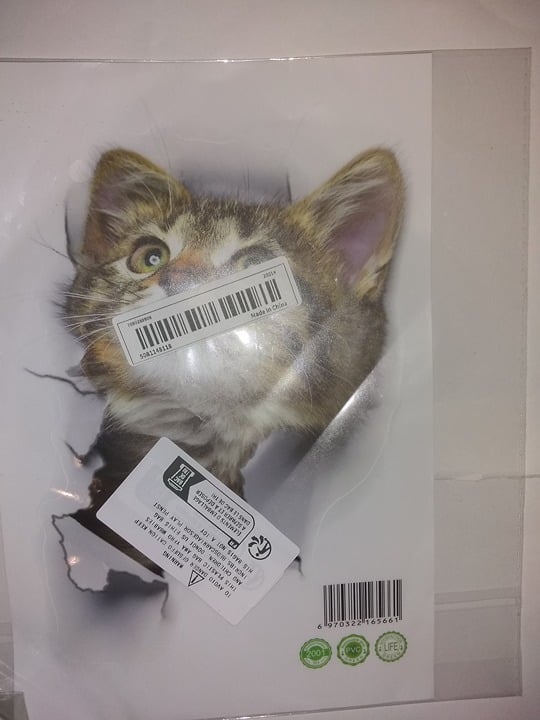 "New" Cute 3D Hole Cat Pattern Toilet Lid Decal 19