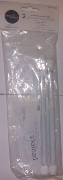 "New" Project Source 2-Pack 8" to 11" White Steel Tension Curtain Rods 11