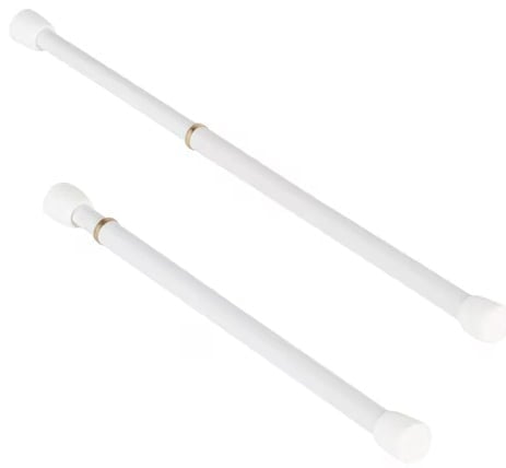 "New" Project Source 2-Pack 8" to 11" White Steel Tension Curtain Rods 11