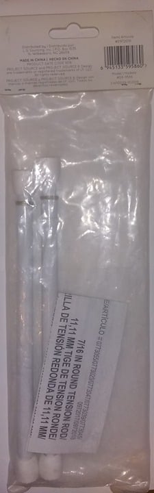 "New" Project Source 2-Pack 8" to 11" White Steel Tension Curtain Rods 11