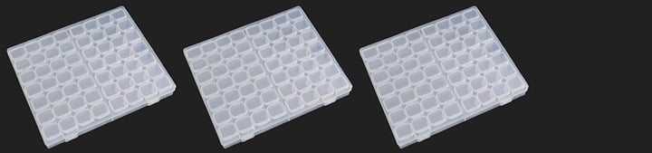 "New" (3 Pack) 56 Removable Mini Grid Modern Plastic Storage Box 20