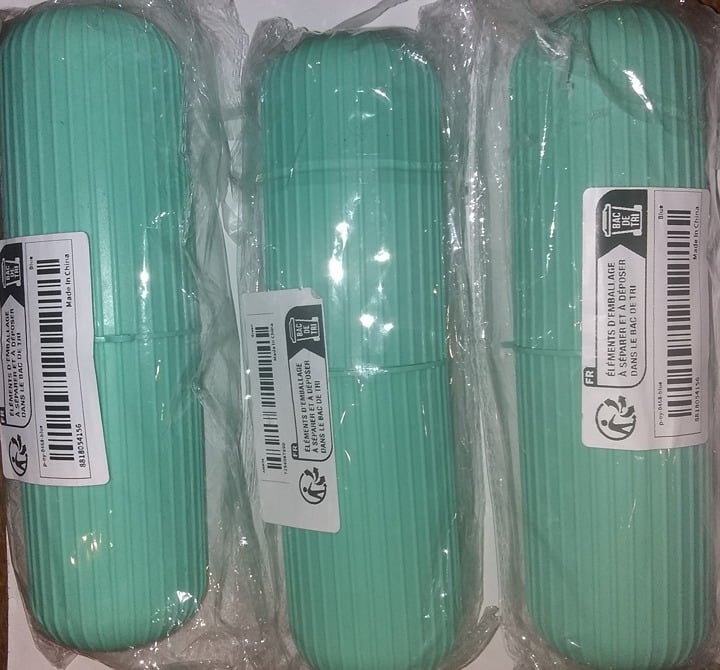 "New" (3 Pack) Portable Toothbrush Box Set with Mouthwash Cup 20