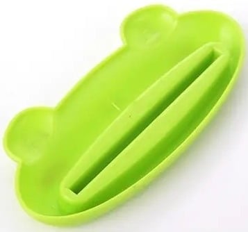 "New" 5 Pc Green Froggy Face Cartoon Toothpaste Squeezer 16