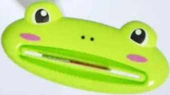 "New" 5 Pc Green Froggy Face Cartoon Toothpaste Squeezer 16