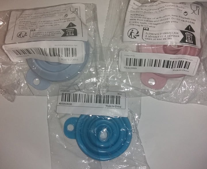 "New" (3 Pack) Foldable Silicone Funnel Suitable for Kitchen Supplies 20