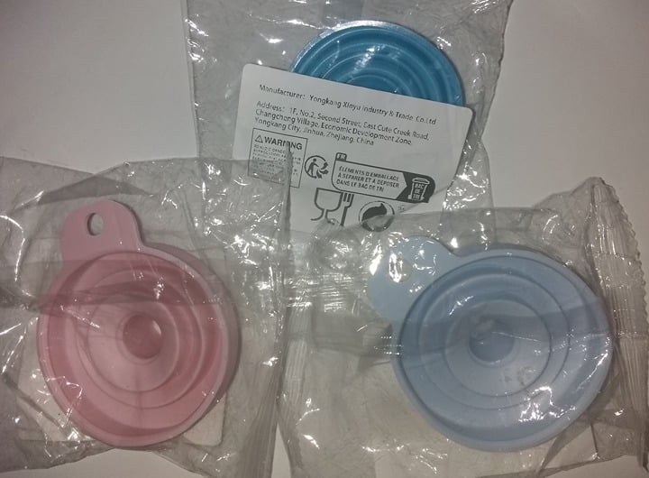 "New" (3 Pack) Foldable Silicone Funnel Suitable for Kitchen Supplies 20