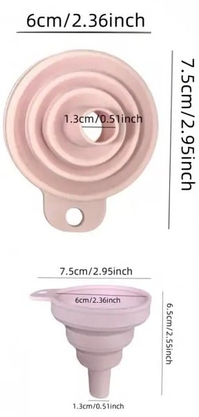 "New" (3 Pack) Foldable Silicone Funnel Suitable for Kitchen Supplies 20