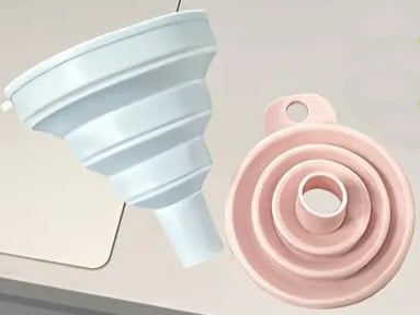 "New" (3 Pack) Foldable Silicone Funnel Suitable for Kitchen Supplies 20