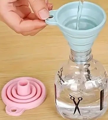 "New" (3 Pack) Foldable Silicone Funnel Suitable for Kitchen Supplies 20