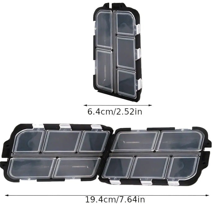 "New" Black Portable Small Weekly Travel Pill Organizer 14