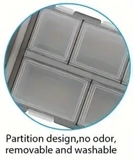 "New" Black Portable Small Weekly Travel Pill Organizer 14