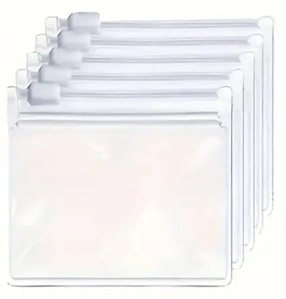 "New" (5 Pack) Heavy-Duty 7ML Reusable Pouch Travel Mini Zip Bags 13