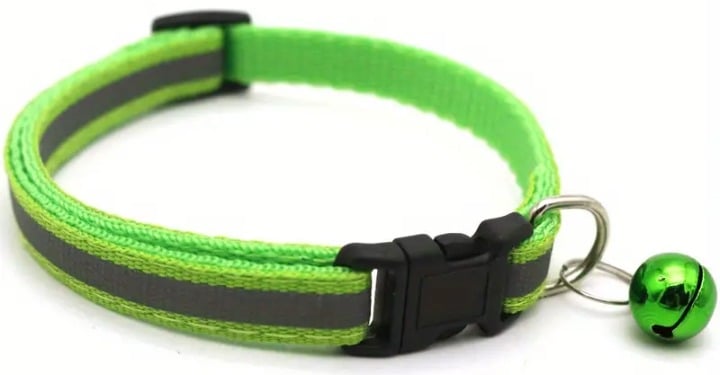"New" Luminous Reflective Cat Collar with Bell 17
