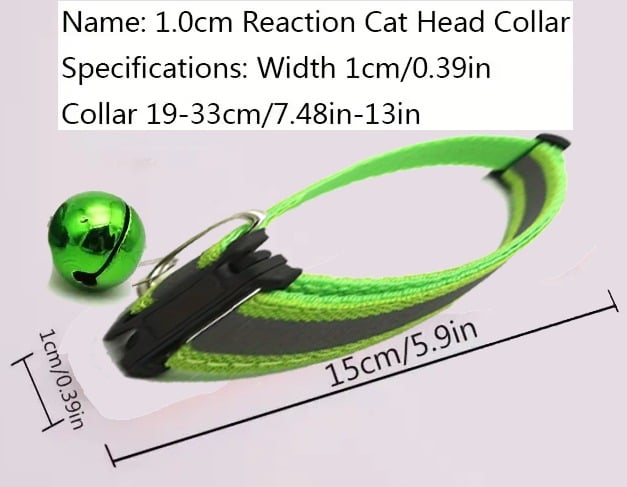 "New" Luminous Reflective Cat Collar with Bell 17