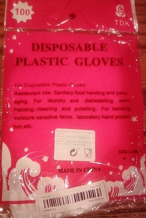 "New" 100Pcs, Plastic Disp. Gloves for Cooking, Cleaning, & Restaurant Service 6