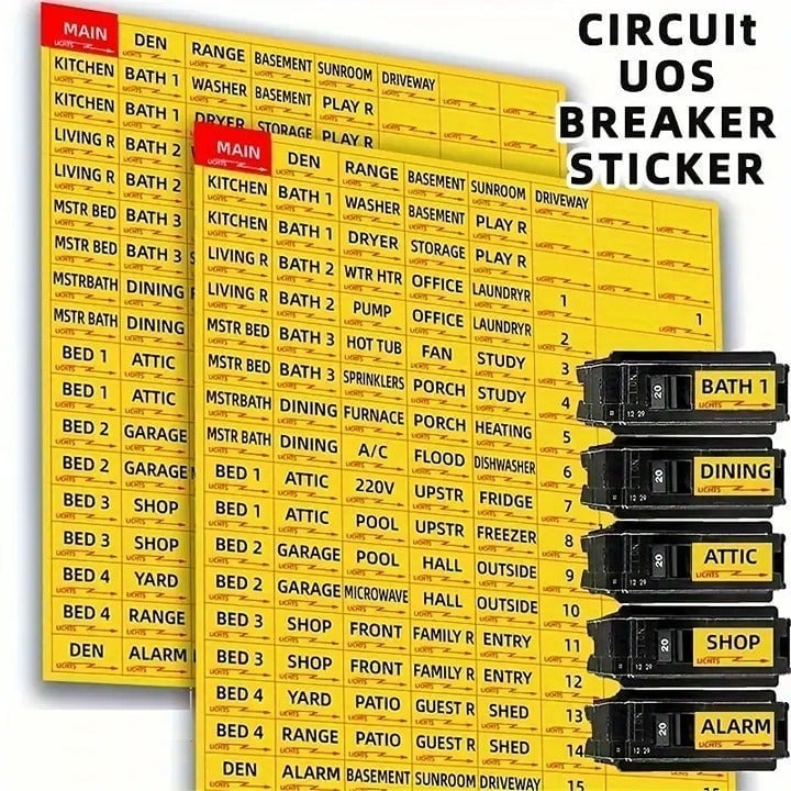 "New" 129 Pcs Circuit Breaker/Fuse Box Stickers 20