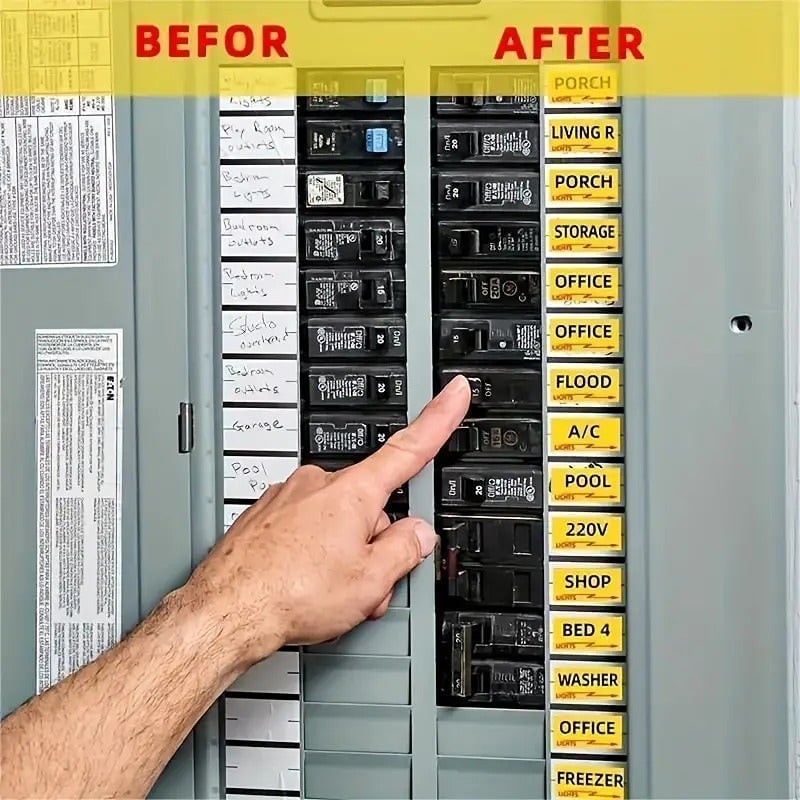 "New" 129 Pcs Circuit Breaker/Fuse Box Stickers 20