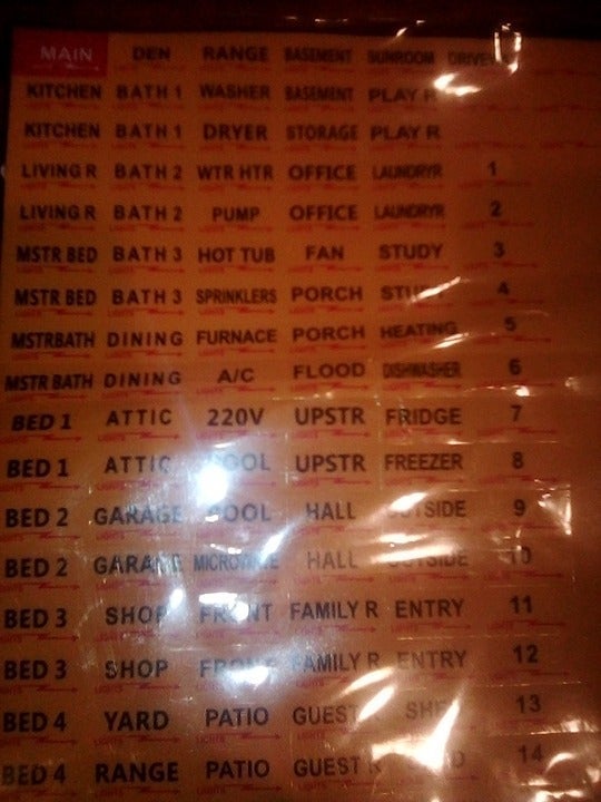 "New" 129 Pcs Circuit Breaker/Fuse Box Stickers 20