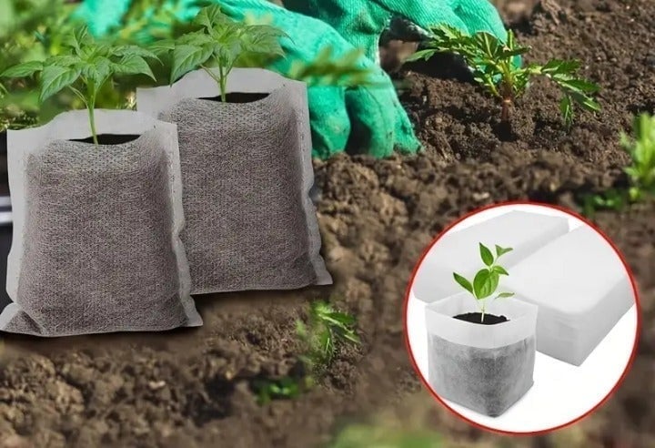 "New" (100 Pcs) Biodegradable Garden Seedling Bags 20