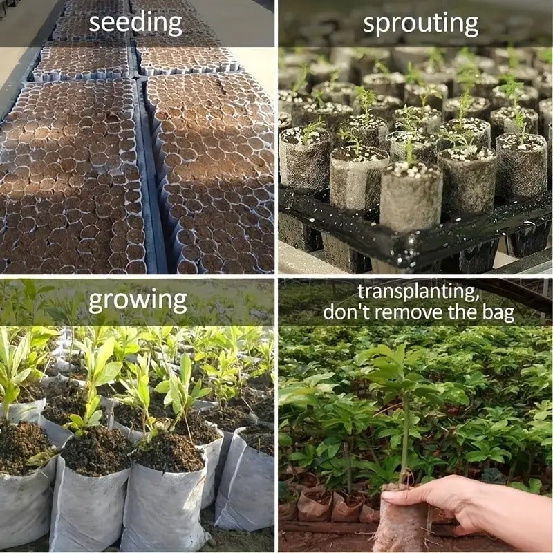 "New" (100 Pcs) Biodegradable Garden Seedling Bags 20