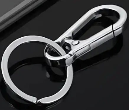 "New" (2 Pcs) Durable Vintage-Inspired Stainless Steel Carabiner Keyring 13