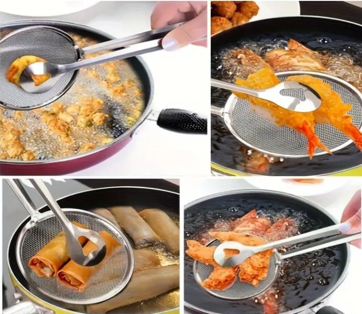 "New" Stainless Steel Oil Frying Spoon Strainer 17