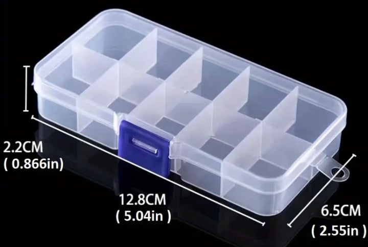 ""New" 10 Compartment Transparent Storage Box for Organized Workspaces 20