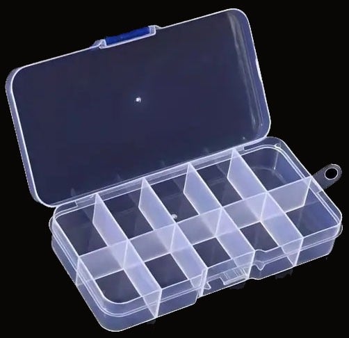 ""New" 10 Compartment Transparent Storage Box for Organized Workspaces 20