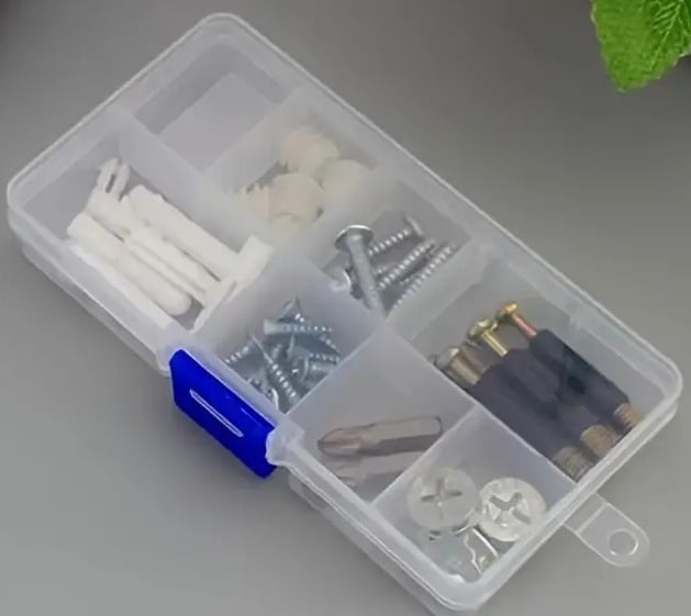 ""New" 10 Compartment Transparent Storage Box for Organized Workspaces 20