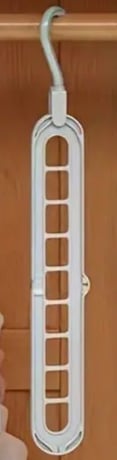 "New" Grey Multi-Functional 9-Hole Clothes Hanger Organizer 13