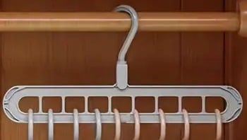 "New" Grey Multi-Functional 9-Hole Clothes Hanger Organizer 13