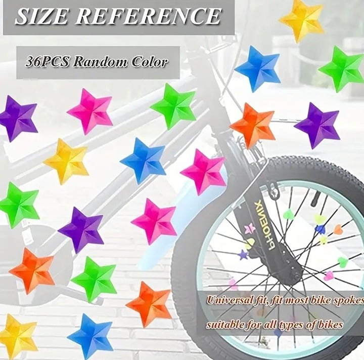 "New" (3 Pack) 36 High Quality Bicycle Spoke Decorative Beads 18