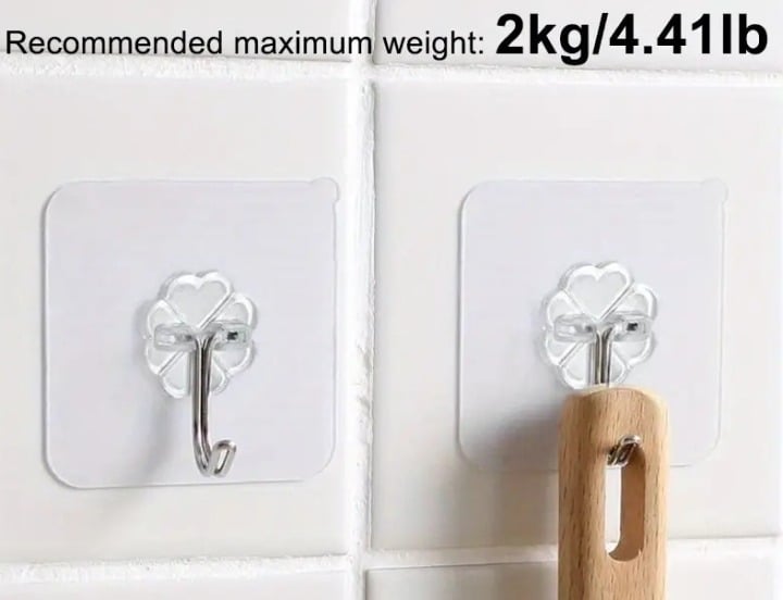 "New" Adhesive Hooks 10 Pcs - Reusable Heavy-Duty Wall Hooks 20