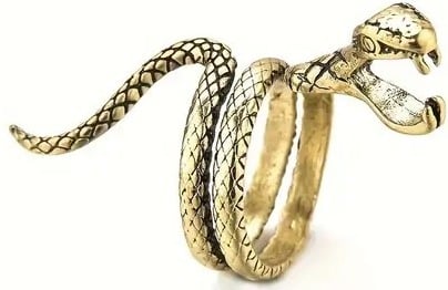 "New" Unique Retro Curved Long Snake Shape Ring 16