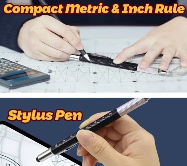 "New" Men's 6-in-1 Multifunctional Tool Pen 13