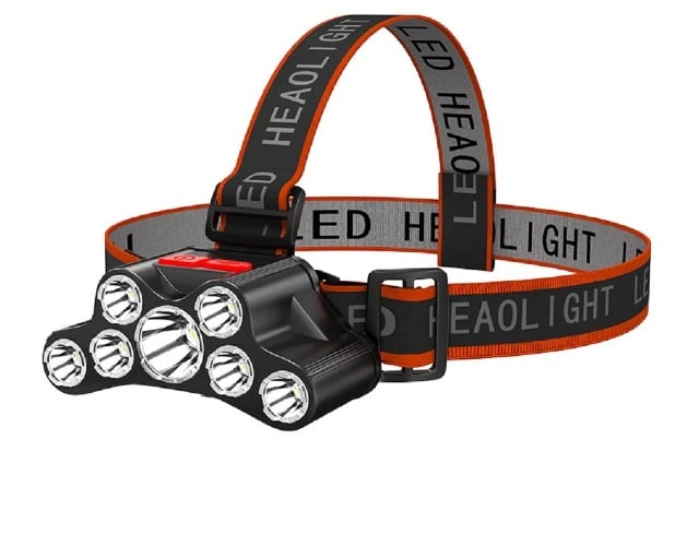 "New" F-T26 7 LED Adj. Rechargeable Waterproof Headlamp w/4 Modes 12