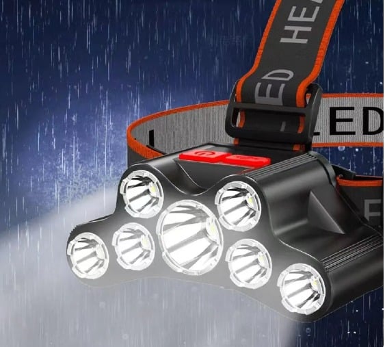 "New" F-T26 7 LED Adj. Rechargeable Waterproof Headlamp w/4 Modes 12