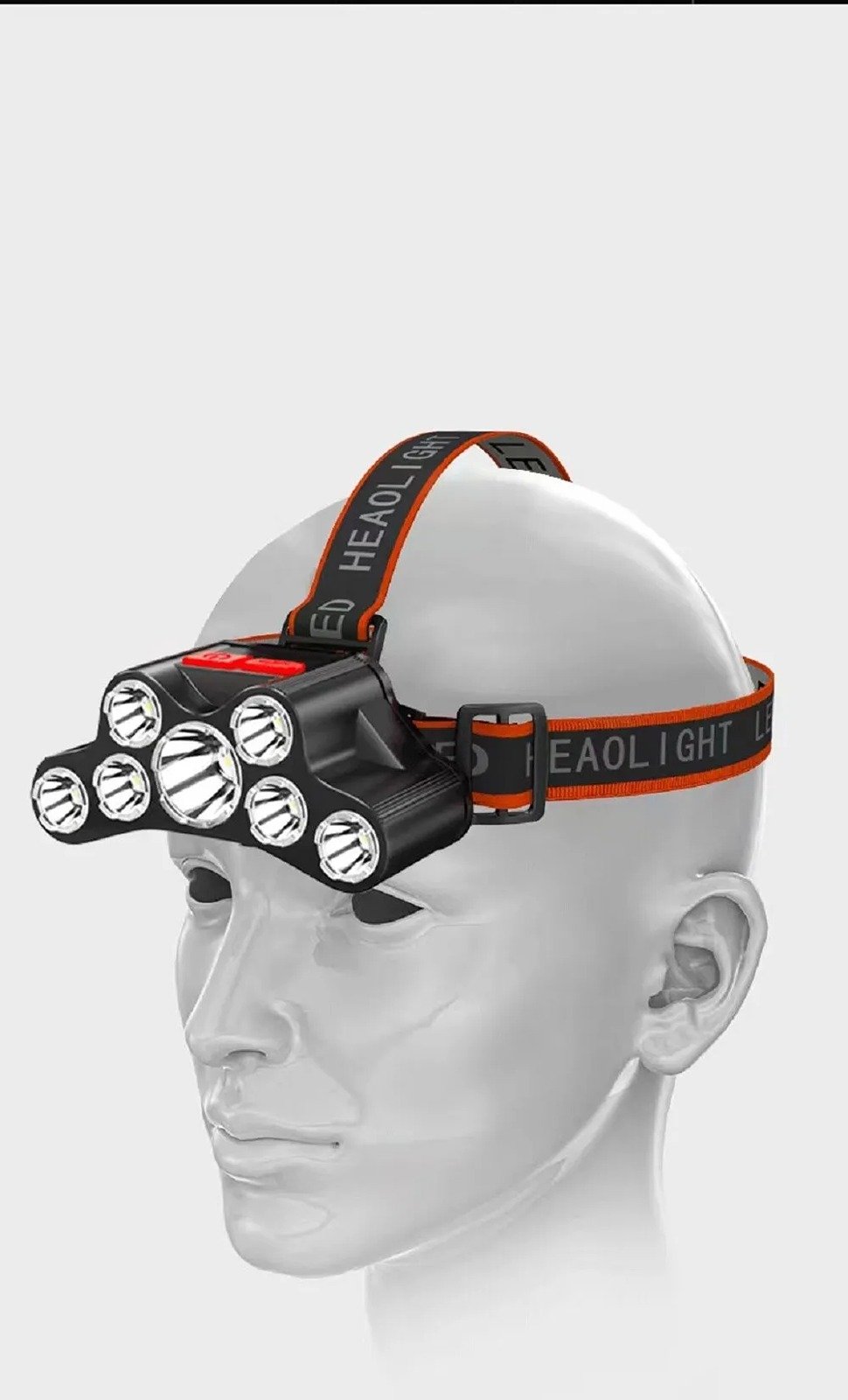 "New" F-T26 7 LED Adj. Rechargeable Waterproof Headlamp w/4 Modes 12