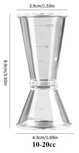 "New" Dual-Size Cocktail Mixing and Pouring Glass with Measuring Lines 17