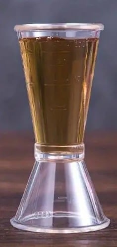 "New" Dual-Size Cocktail Mixing and Pouring Glass with Measuring Lines 17