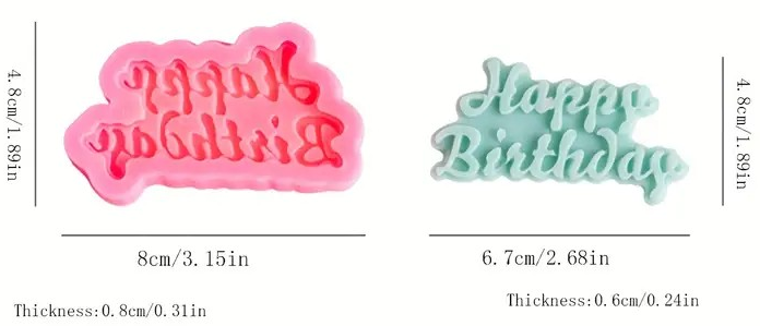 "New" Happy Birthday Silicone Chocolate Mold - Versatile and High-Quality 16